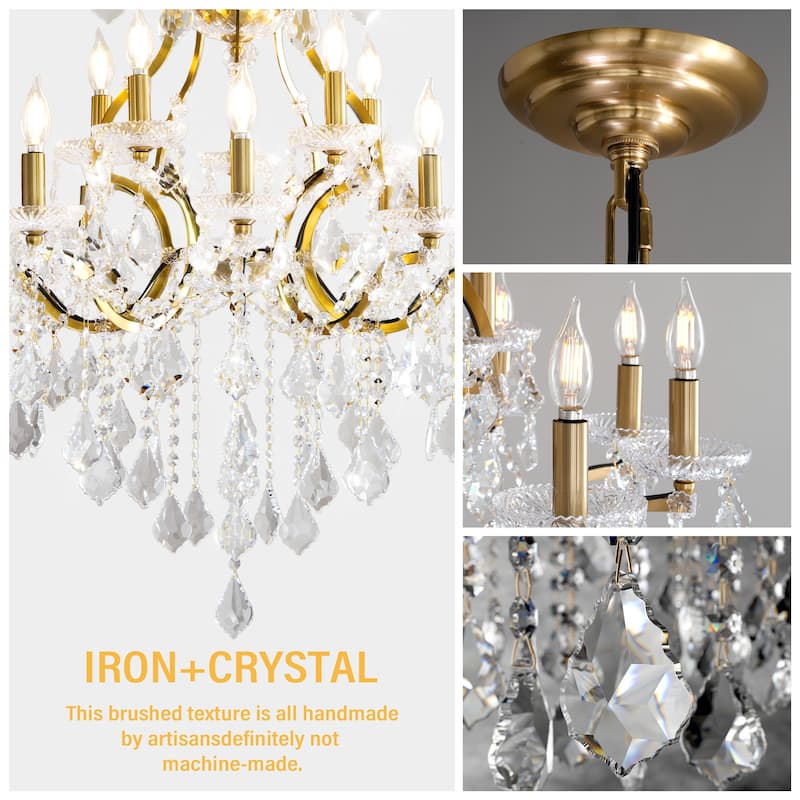 KAYLA Large Crystal Chandelier 28-49in Chandelier Light Fixture Modern Maria Theresa Crystal Chandeliers