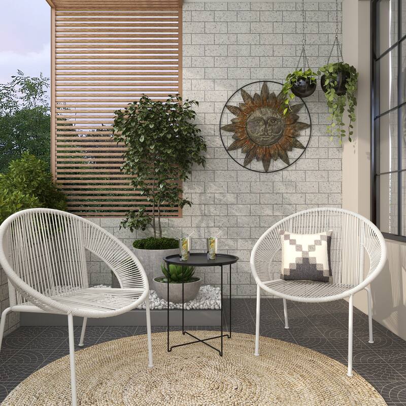Black, Gold or Silver Metal Indoor Outdoor Hanging Dome Wall Planter with Chain (Set of 2)