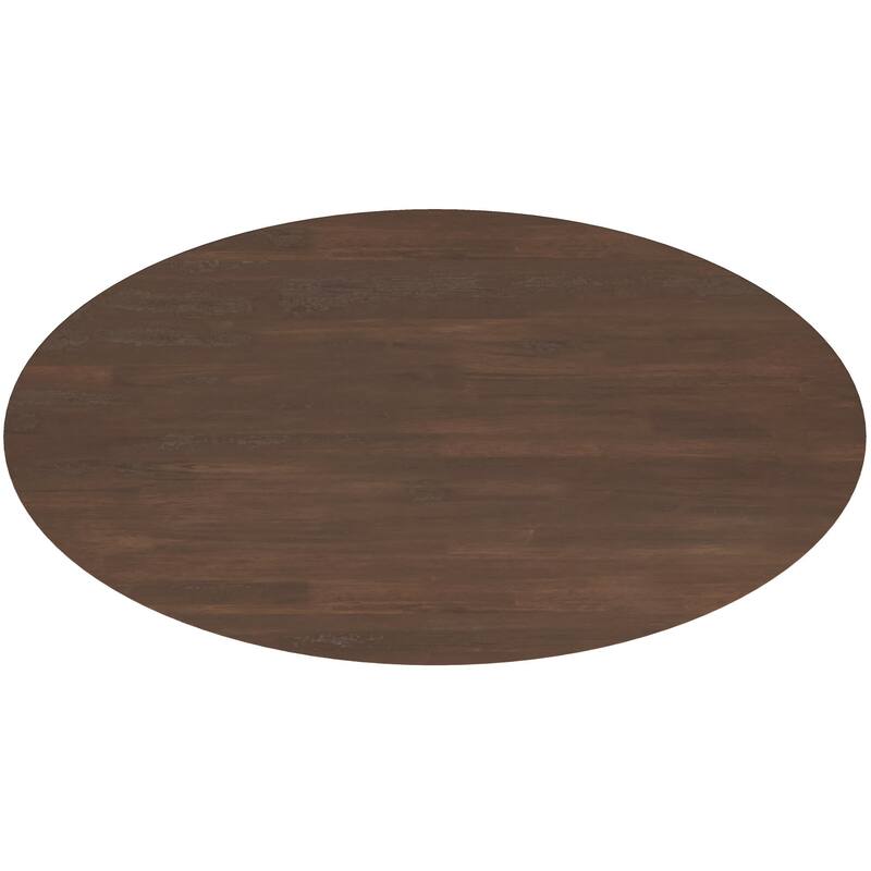Ada Mid Century Modern Solid Wood Walnut Oval Dining Table for Dining Room or Kitchen 29.5"H x 35.4"D x 66.9"W Kitchen D