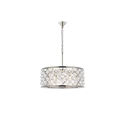 Royce Edge 6-Light Polished Nickel Chandelier - polished nickel (royal cut clear crystals)
