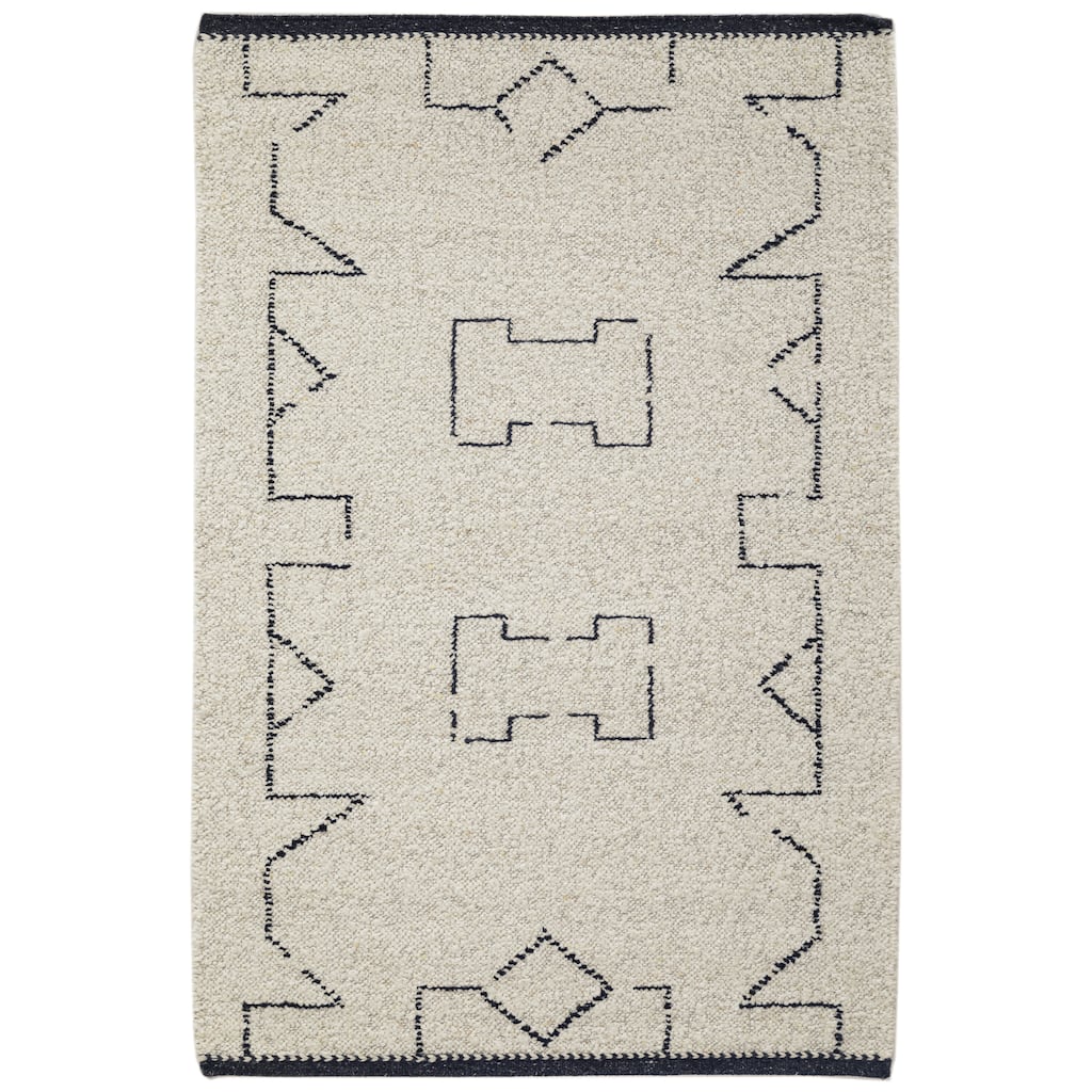Terra by Obeetee Farah Ashlar White Rug