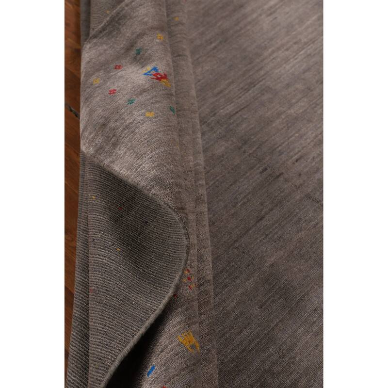 Earth Tone Gabbeh Indian Square Area Rug Handmade Wool Carpet - 10'0" X 9'9"