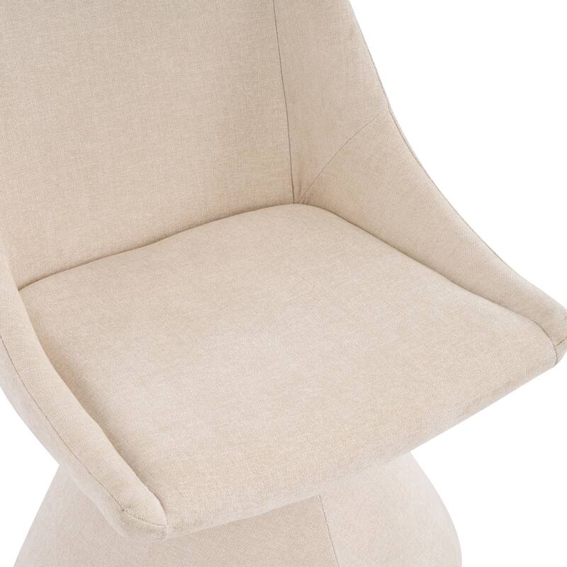 Christopher Knight Home - Modern 180° Swivel Upholstered Dining Chairs Set with Metal Frame & Wrap-round Design, Set of 2