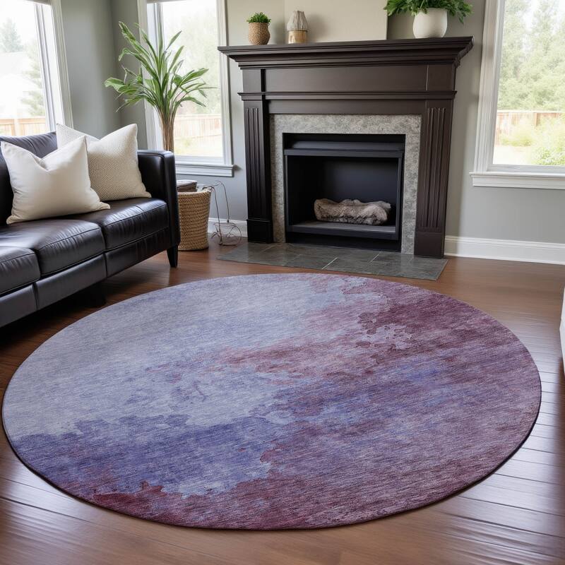 Premium Washable Super Soft Chic Modern Mayfield Rug - Purple - 8' x 8'