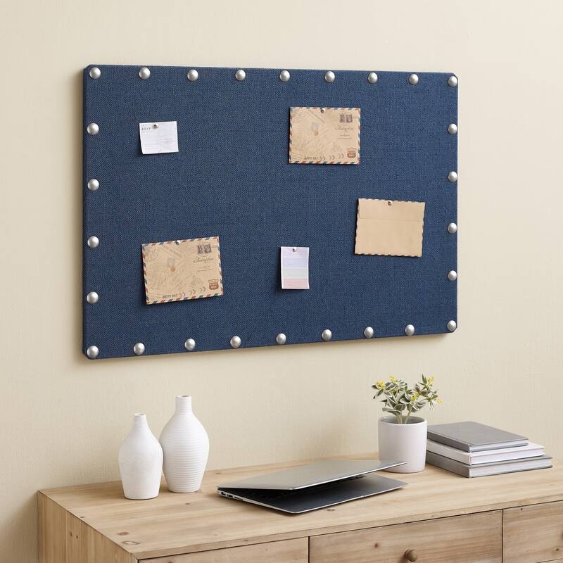 Burlap Corkboard with Nail-head Accents