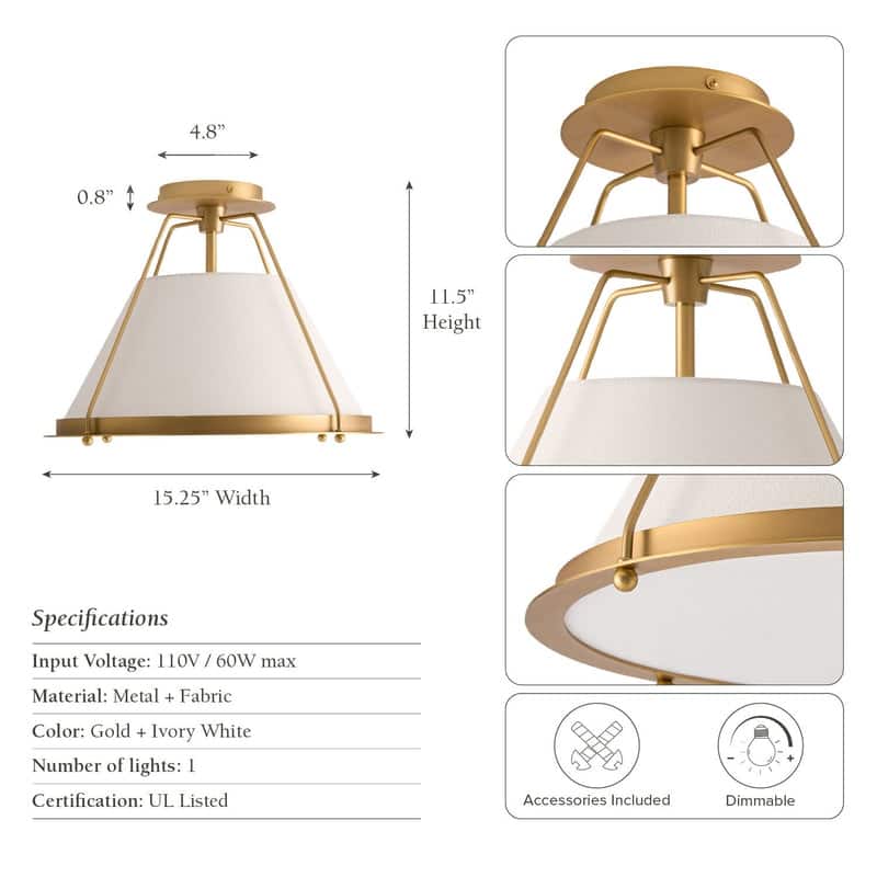 Solace Flush Mount - Gold