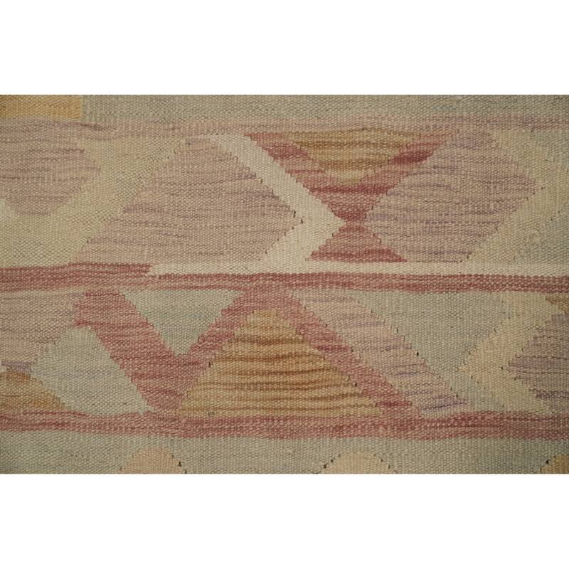 Hand Woven Southwestern Wool Multi-Colored Geometric Area Rug - 9' 10'' X 6' 9''
