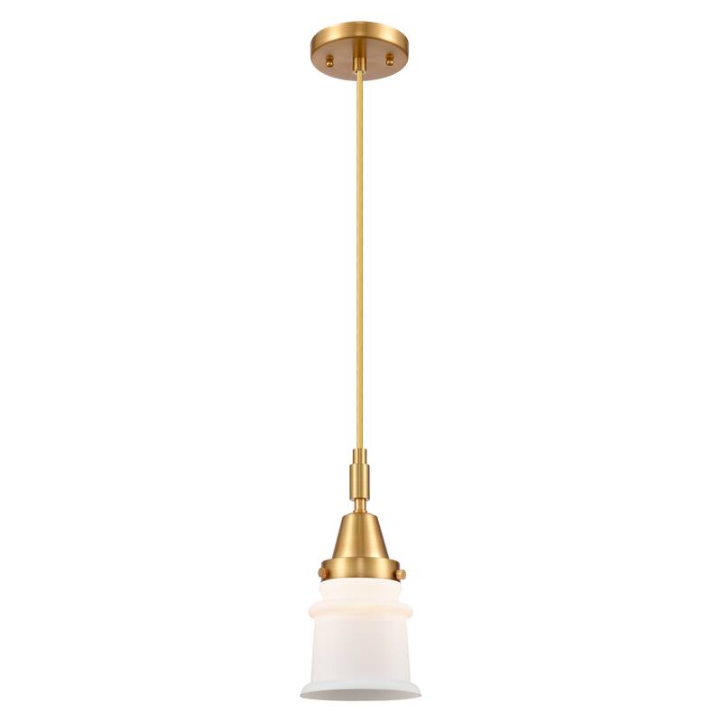 Innovations Lighting Downtown Urban - Caden Canton - 1 Light 5" Cord Hung Mini Pendant - Satin Gold/Matte White Shade