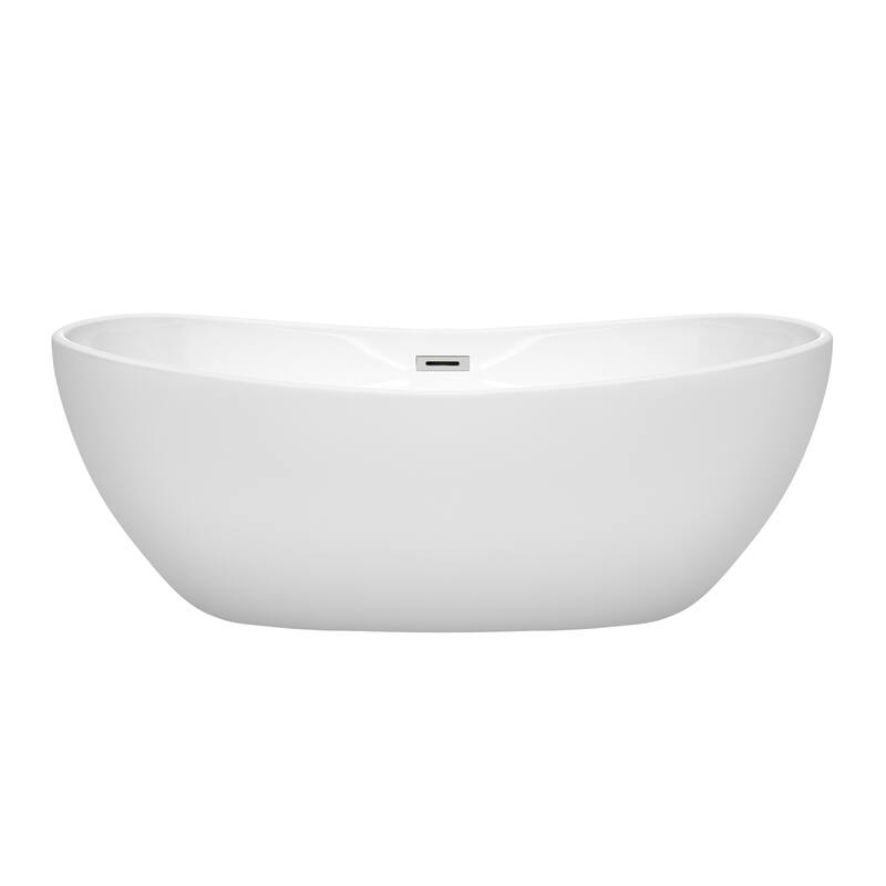 Wyndham Collection Rebecca 65-inch White Freestanding Soaking Bathtub