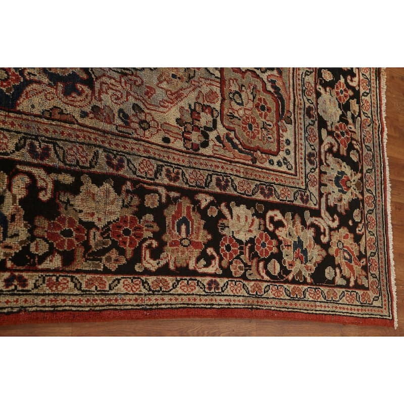 Mahal Persian Antique Area Rug Hand-Knotted Floral Wool Carpet - 8'11"x 12'3"