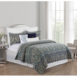Kingstown Cotton Damask Quilt Set