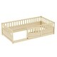 preview thumbnail 41 of 39, Twin Size Pine Wood Floor Bed with High Security Barrier and Door