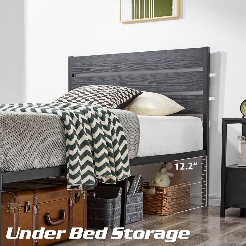 VECELO Twin Size Kids Bed Frames with Headboard and Footboard,Twin Size Bed Set of 2