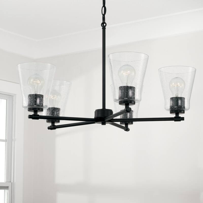 Baker 5-light Chandelier w/ Clear Seeded Glass