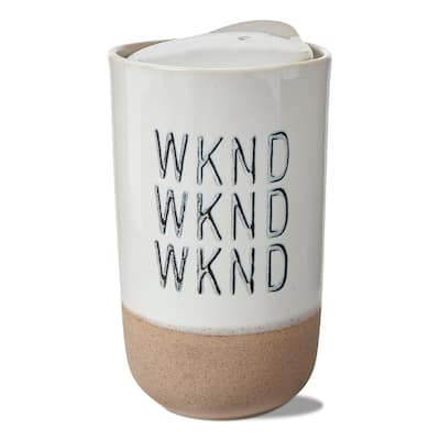 Weekend Travel Mug Ceramic 11oz Hand Wash Only 5.9in H x 3.35in L x 3.35in W Perfect for Spring Adventures