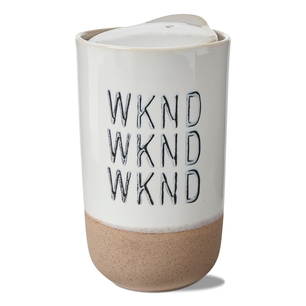 Weekend Travel Mug Ceramic 11oz Hand Wash Only 5.9in H x 3.35in L x 3.35in W Perfect for Spring Adventures