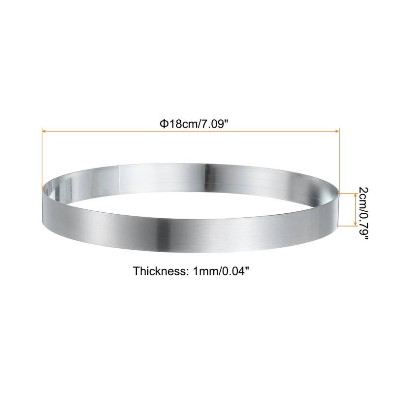 2PCS Round Cake Ring Stainless Steel Pastry Mousse Dessert Ring