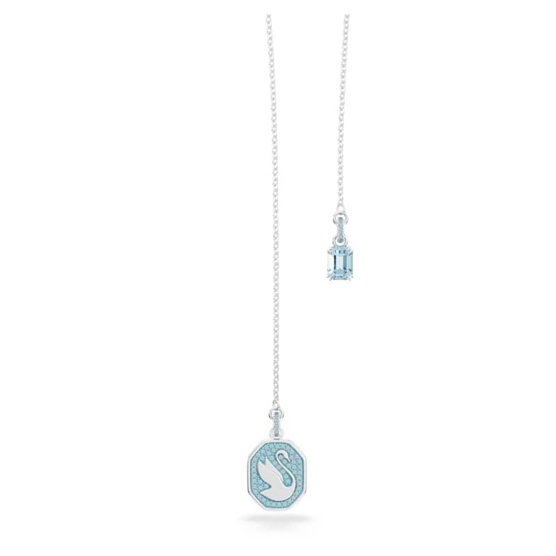 Swarovski Signum Y Women's Blue Crystal Rhodium-Plated Necklace