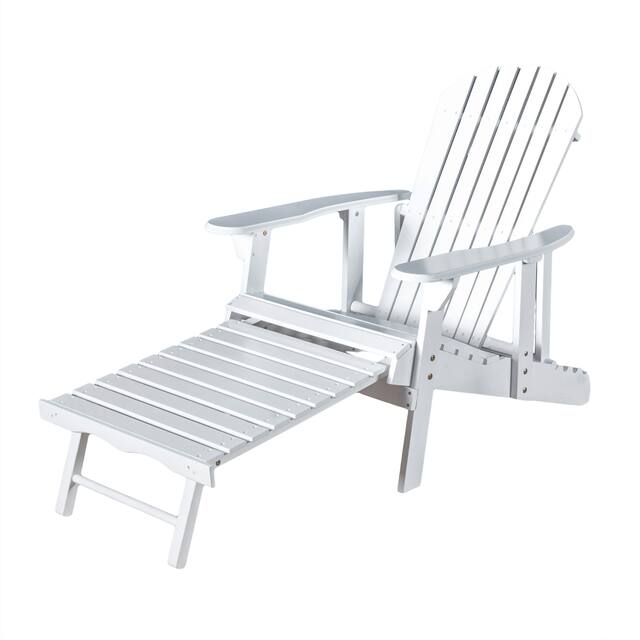 Hayle Wood Outdoor Reclining Adirondack Chair by Christopher Knight Home - White