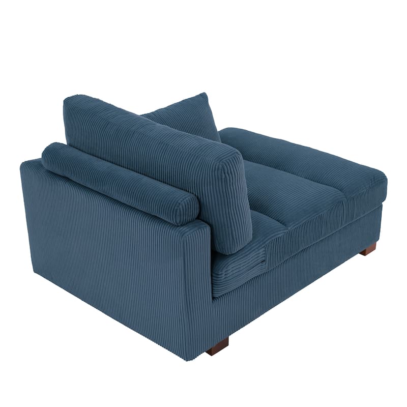Modern Corduroy L-Shaped Sofa Chaise Lounge Couch
