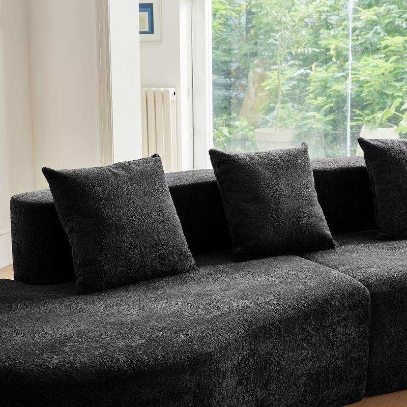 Modern Curved 5-Seater Sectional Sofa, Easy Assembly, Compact Living