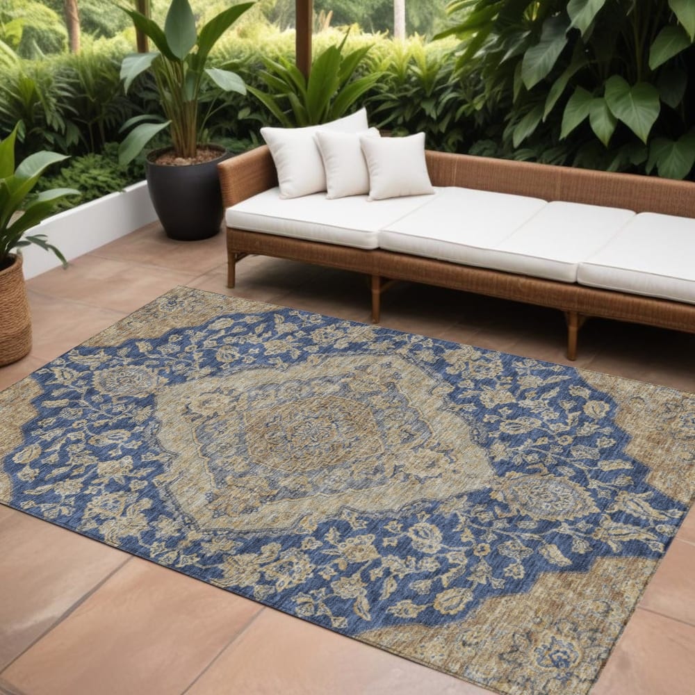 HomeRoots Oriental Traditional Rectangle Outdoor Rug