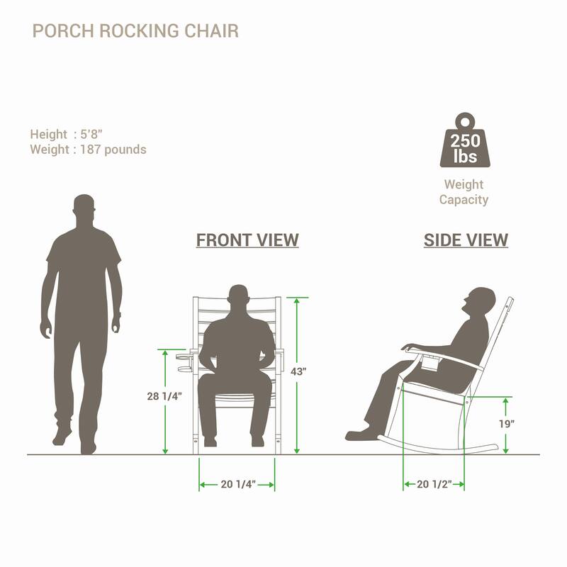 Cambridge Casual Logan Teak Outdoor Rocking Chair with Cup Holder