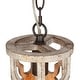preview thumbnail 8 of 12, Farmhouse 1-Light Rustic Wood Cylinder Island Pendant Lights for Dining Room - 6'' L x 6'' W x 11'' H