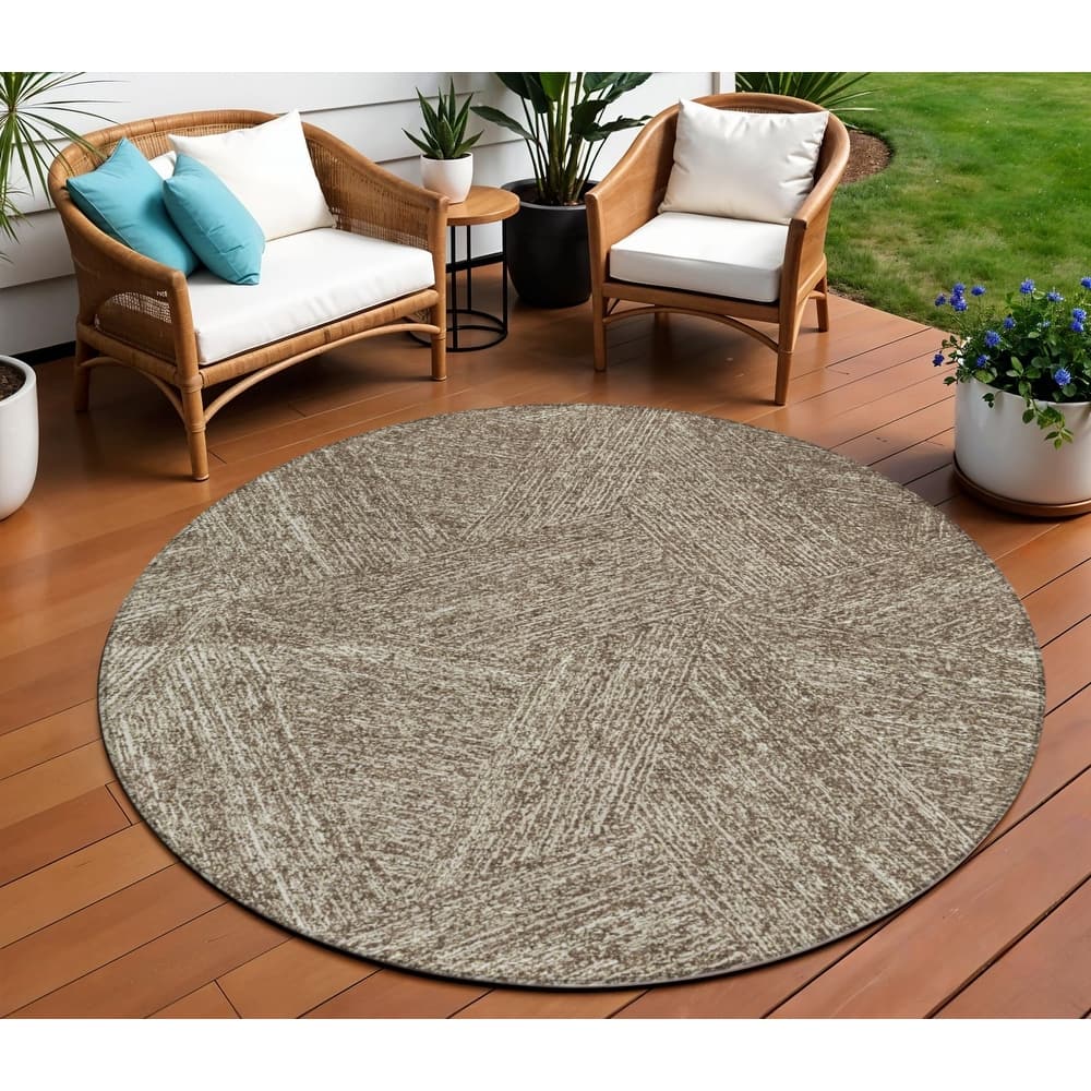 HomeRoots Abstract Transitional Rectangle Outdoor Rug