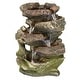 preview thumbnail 1 of 10, Sunnydaze 5 Step Rock Falls Tabletop Indoor Fountain with LED Lights - 14-Inch - 14-In 14-In
