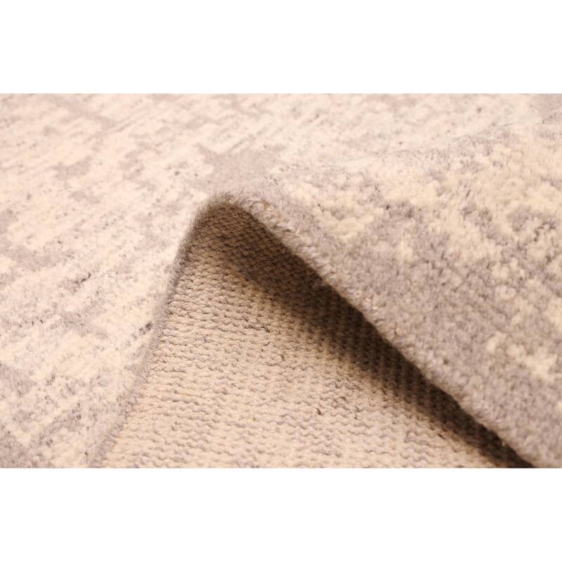 ECARPETGALLERY Hand-knotted Elysian Ivory Wool Rug - 6'0 x 8'11