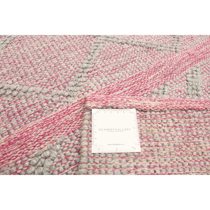 ECARPETGALLERY Braid weave Sienna Dark Pink Wool Rug - 5'0 x 8'0