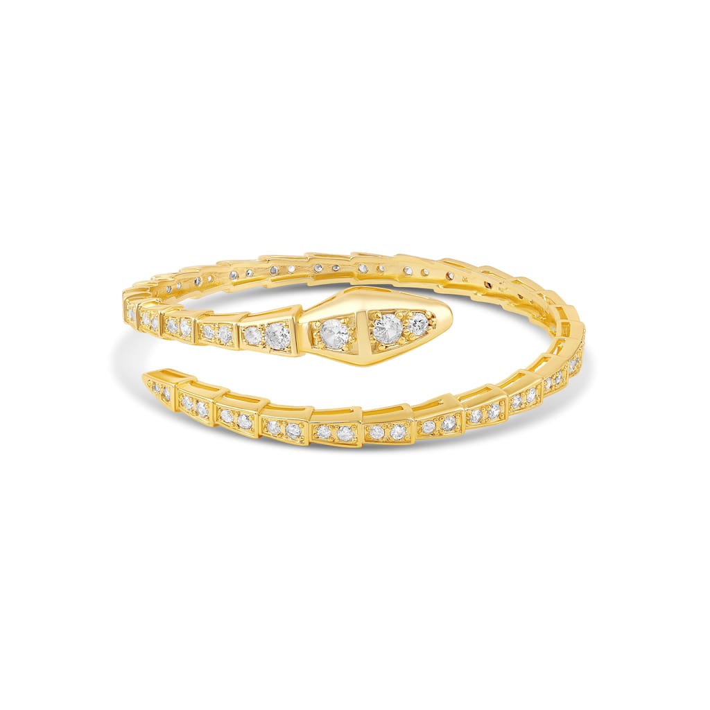 SHYMI Pave Serpent Bangle - Gold