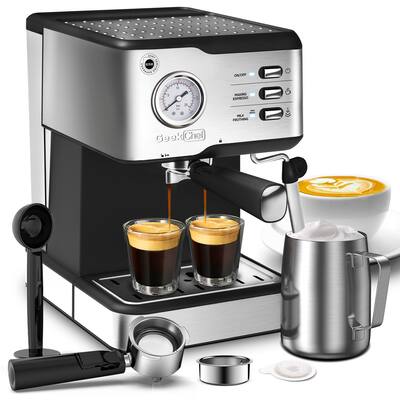 Espresso Machine,20 Bar Pump Coffee Machine Compatible with ESE POD filter&Milk Frother Steam Wand
