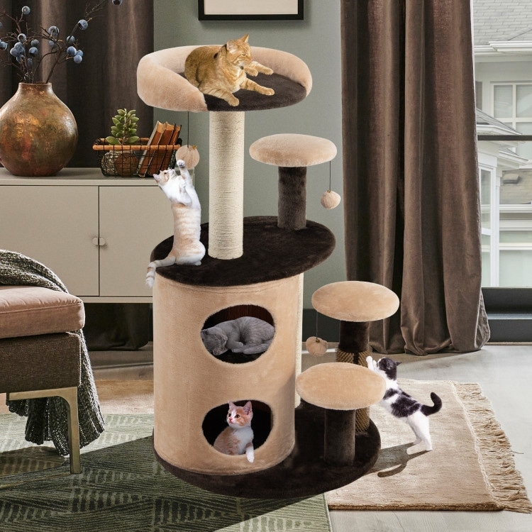 40 Inch Cat Tree Tower Multi Level Activity Tree with 2 Tier Cat