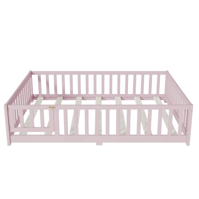 Full Size Floor Bed with Fence and Door