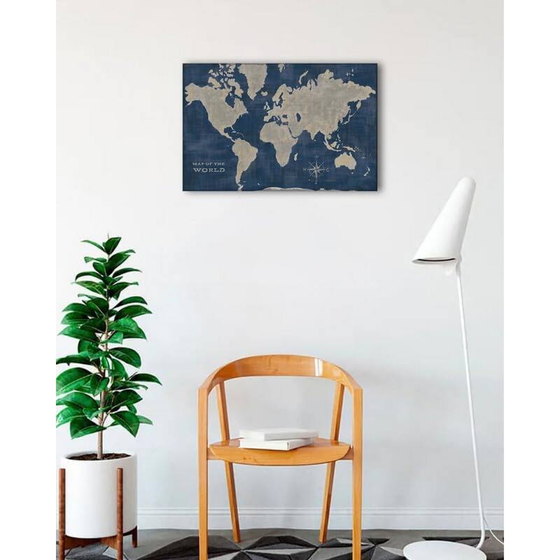 World Map Collage Deep Art Poster - Print On Demand - 18 x 24 Inch