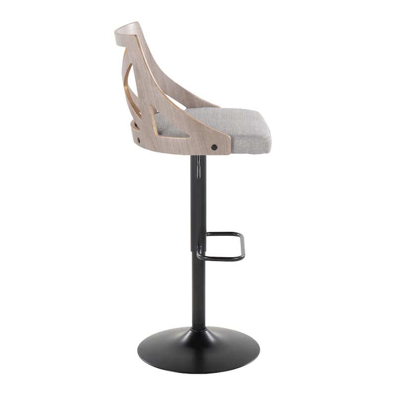 The Gray Barn Charlotte Adjustable Bar Stool with Rounded Rectangular Footrest (Set of 2)