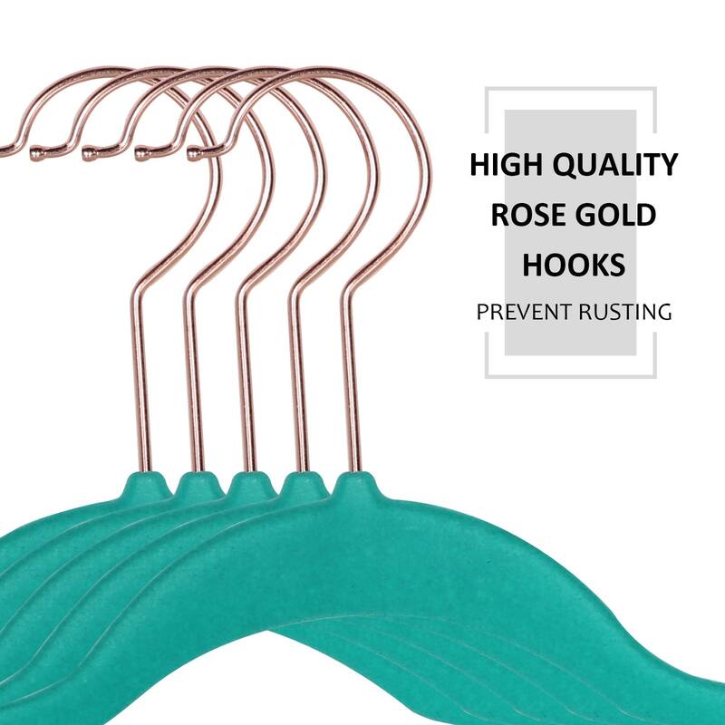 Javlergo 50/100 Pack Velvet Hangers, Heavy Duty Non Slip & Space-Saving Cloth Hangers with 6 Finger Clips & Tie Rack