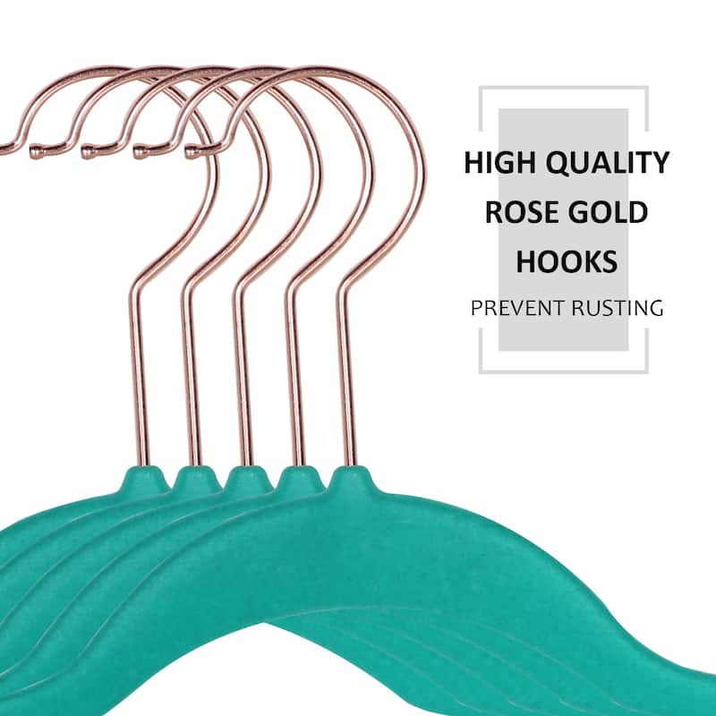 VECELO Mackaylee Velvet Hangers, Non Slip Standard Clothes Hanger Set, Heavy Duty Ivory Hangers(30/50/60/100 Pack)