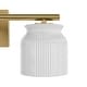 preview thumbnail 5 of 5, Hunter + Jasmine Roth Harlowe Luxe Gold Cased White Glass 3-Light Bathroom Vanity Wall Light - Transitional - Damp Rated