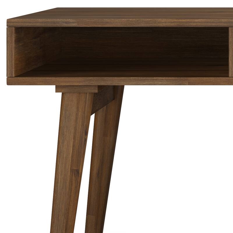 WYNDENHALL Wright SOLID WOOD Contemporary 60 inch Wide Desk with drawers in Rustic Natural Aged Brown