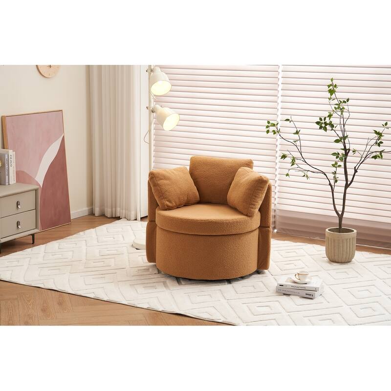 Teddy Fabric Swivel And Storage Chair