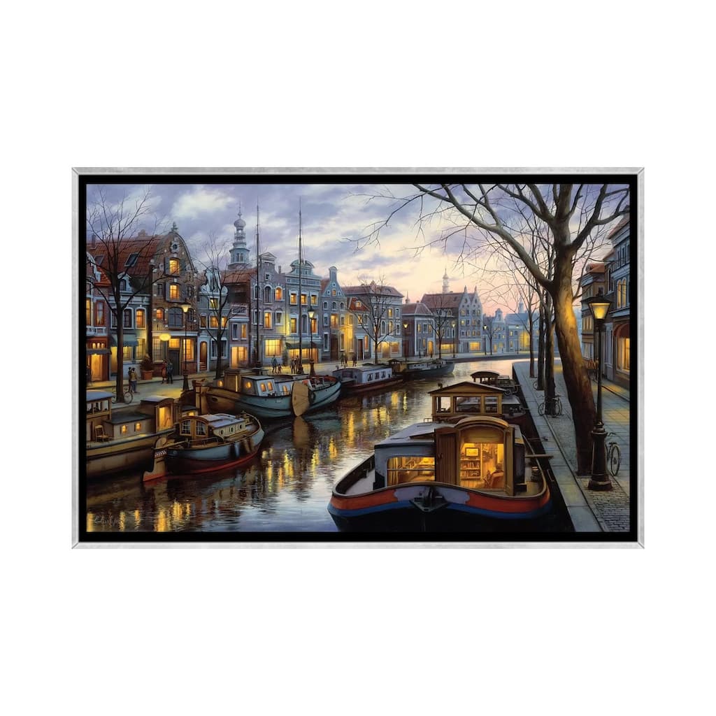 iCanvas "Canal Life" by Evgeny Lushpin Framed