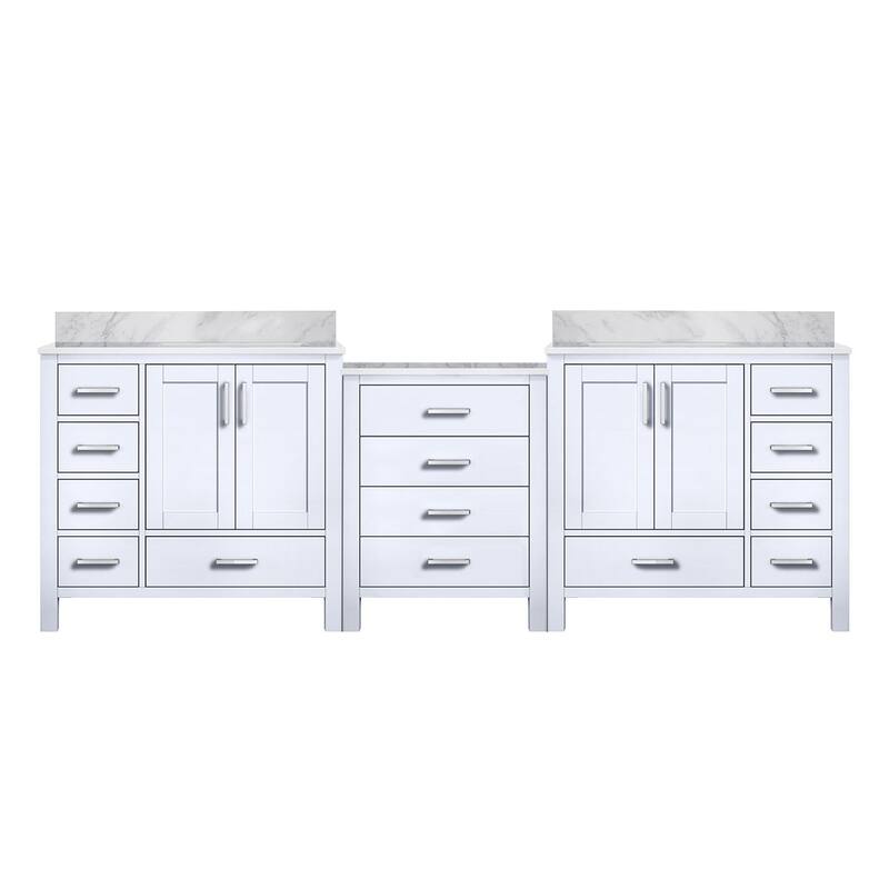 Coraline 92 in W x 22 in D Double Bath Vanity and Carrara Marble Top