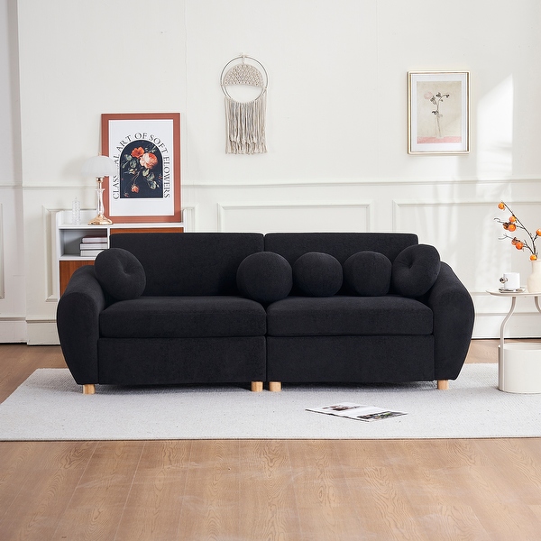 84 Modern Chenille Sofa Couch for Living Room On Sale Bed Bath Beyond 40921855