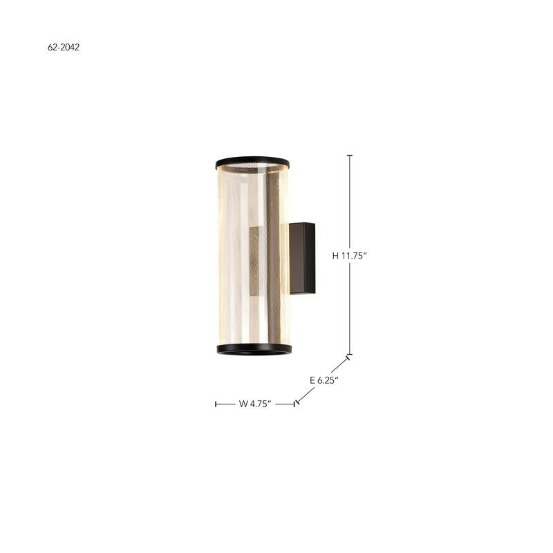Vale LED Sconce Matte Black Silk Screened Acrylic Lens