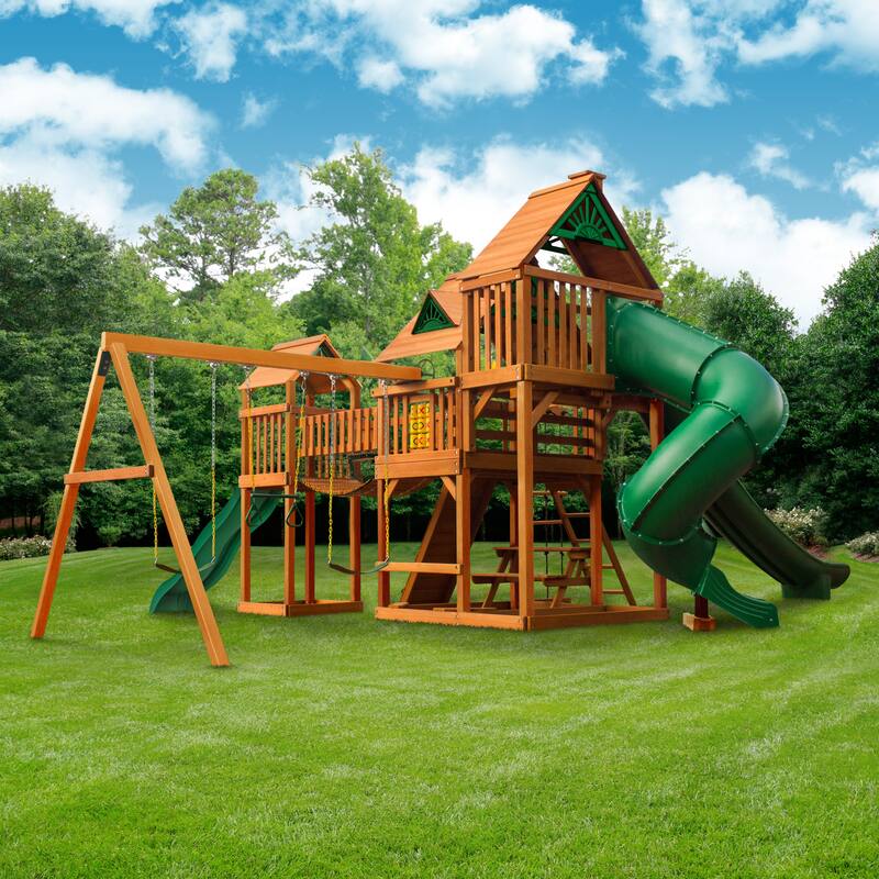 Gorilla Playsets Treasure Trove II Treehouse Wood Swing Set