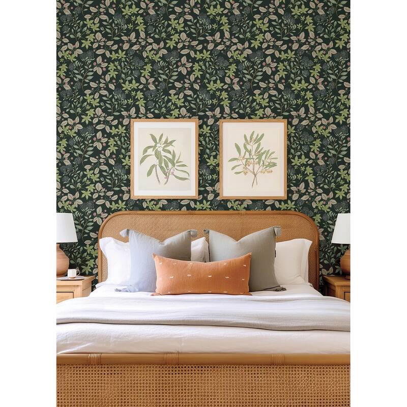 A-Street Prints Mildred Evergreen Botanical Trail Wallpaper