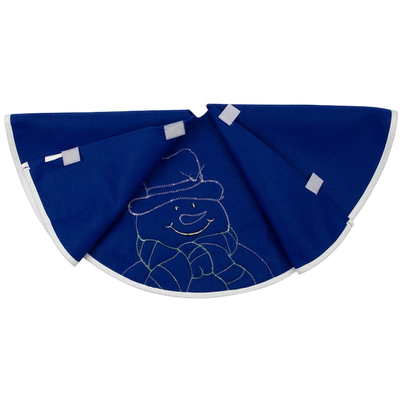 Embroidered Snowman Mini Christmas Tree Skirt - 20"